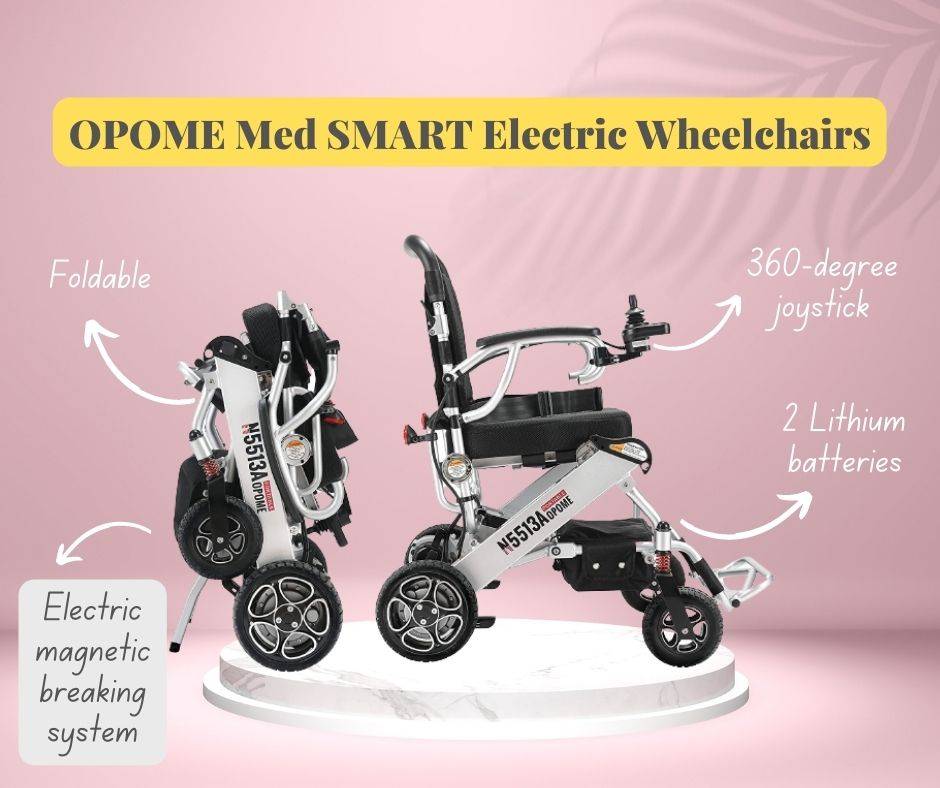 OPOME Med Smart Foldable Electric Wheelchairs For Seniors