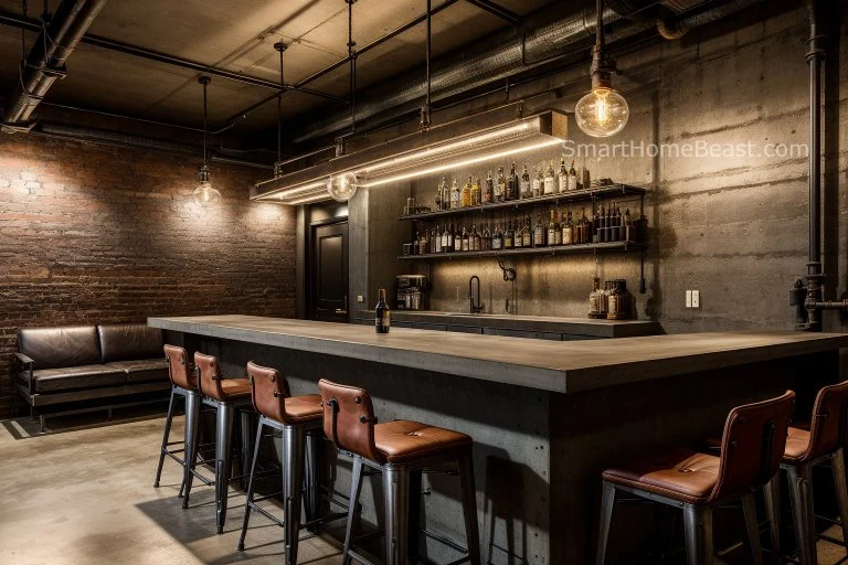 Industrial Style Home Bar