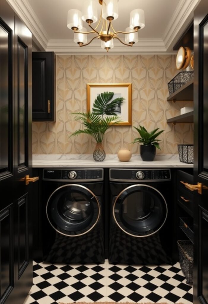 Art Deco-Inspired Laundry Room 