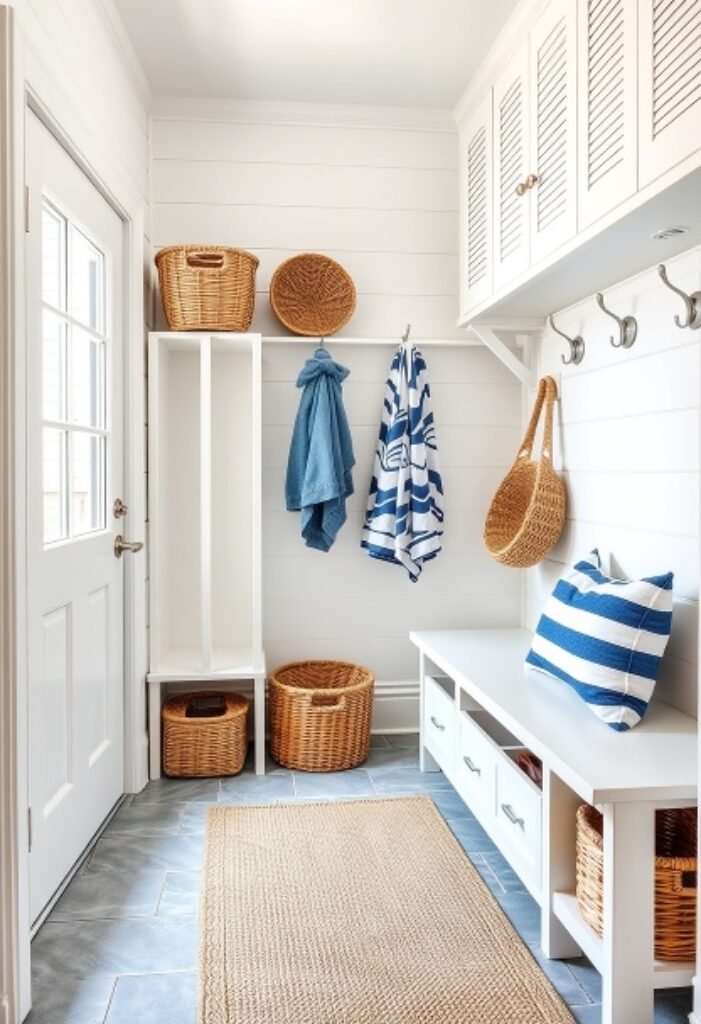 Coastal Chic Mudroom - A Breezy Blend of Functionality and Nautical Elegance