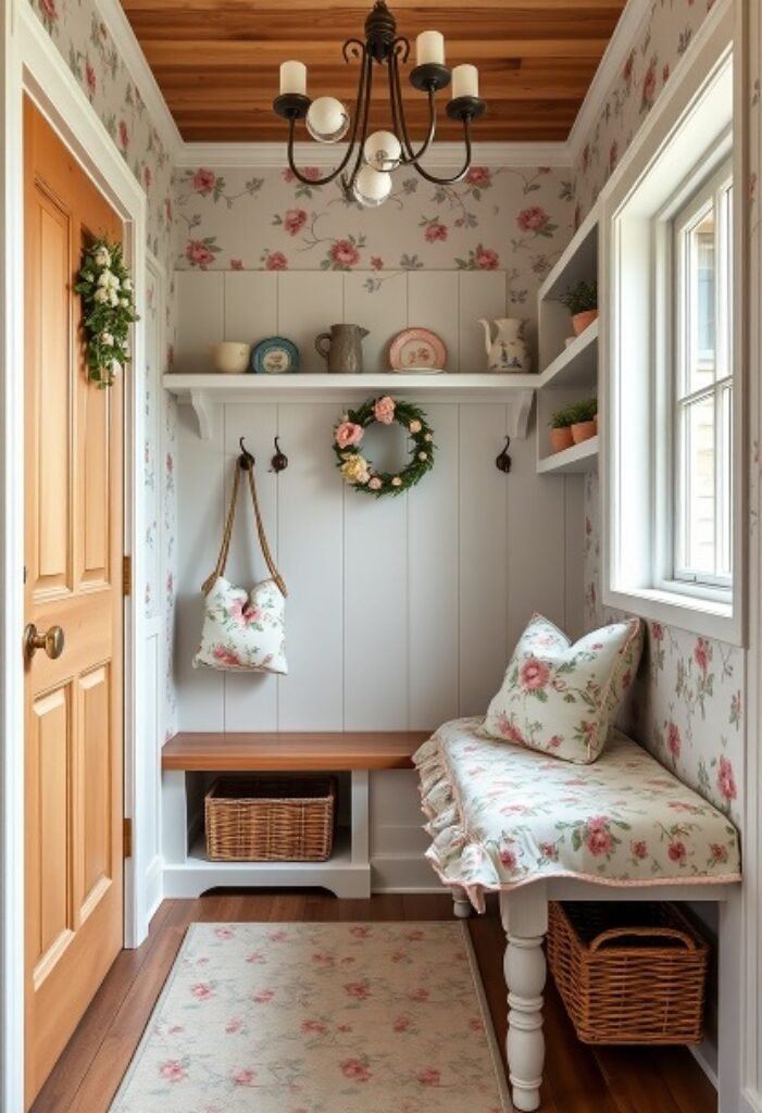 Cottagecore Mudroom - Embrace Floral Patterns and Vintage Charm