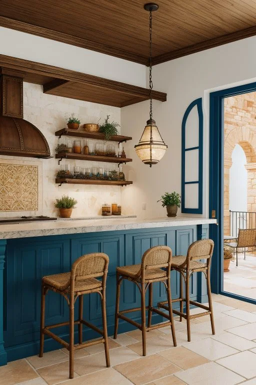 Mediterranean Oasis Home Bar Concept