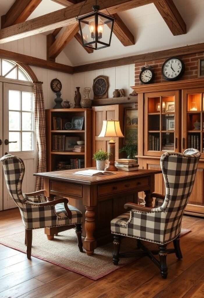 Rustic Country Study with Cozy Elements