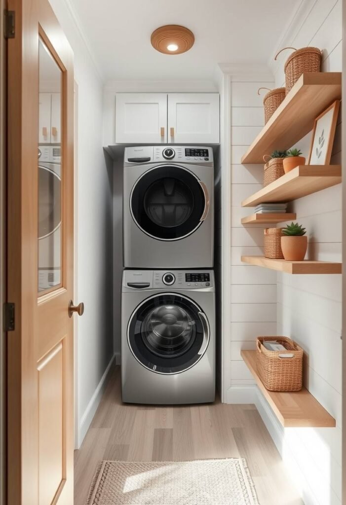 Scandinavian-Inspired Compact Laundry Room 