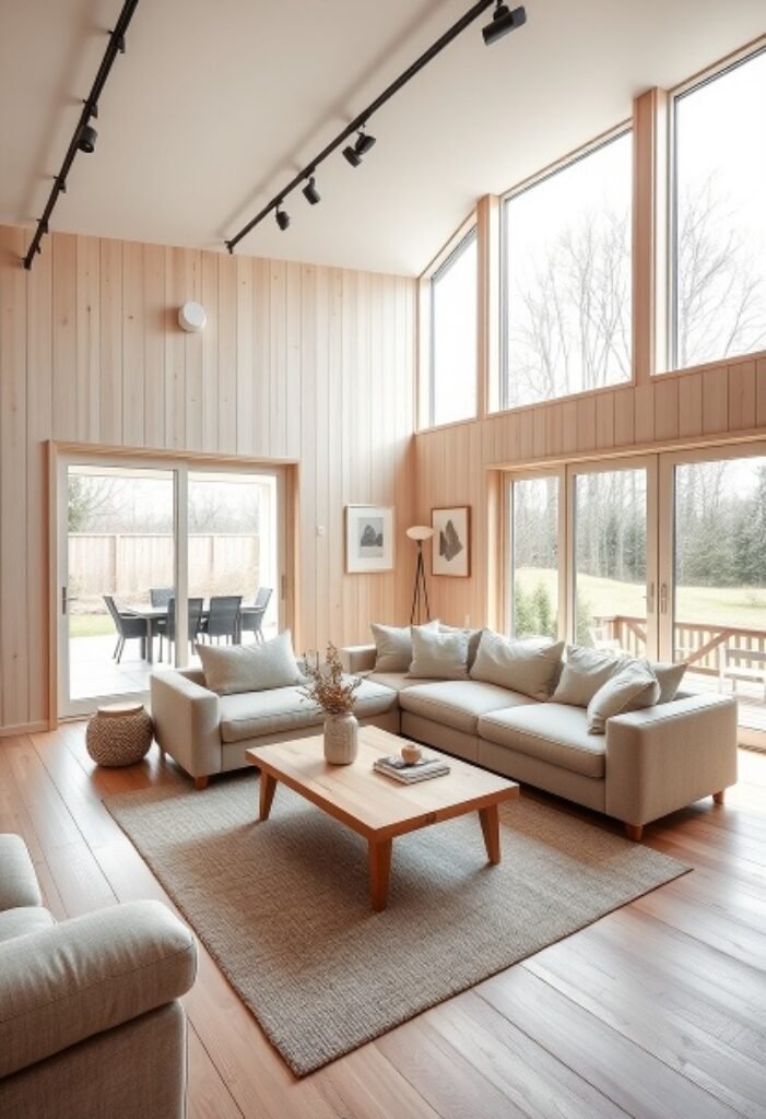 Scandinavian-Inspired Passive House Living Room - Harmonizing Efficiency with Minimalist Elegance