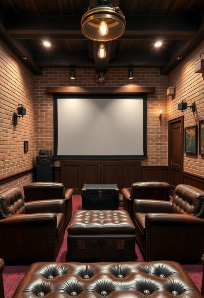 Steampunk-Inspired Theater - Vintage Industrial Charm with Modern Comfort