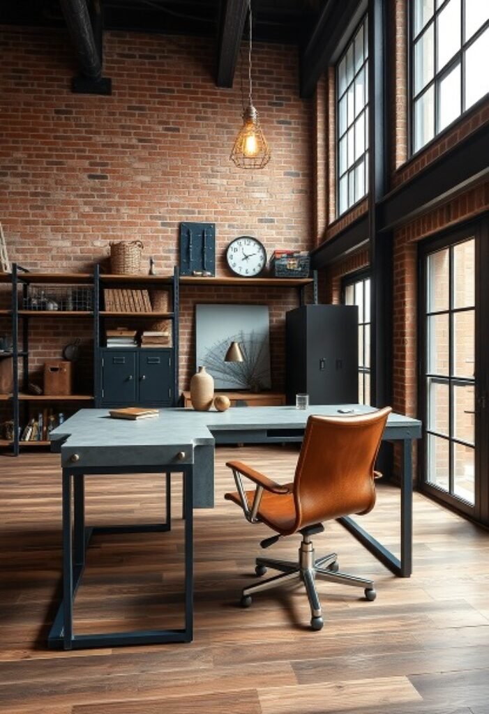 Urban Loft Study with Industrial Vibes