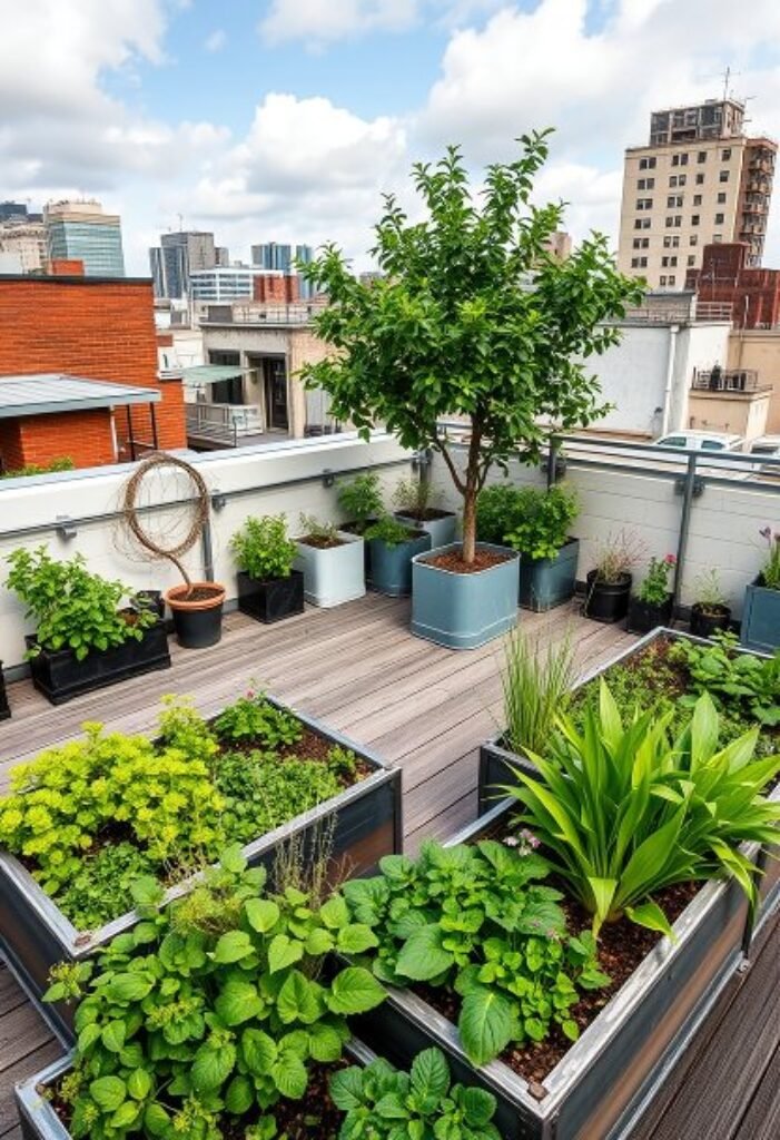 Urban Oasis Rooftop Garden - A Green Sanctuary Above the Cityscape