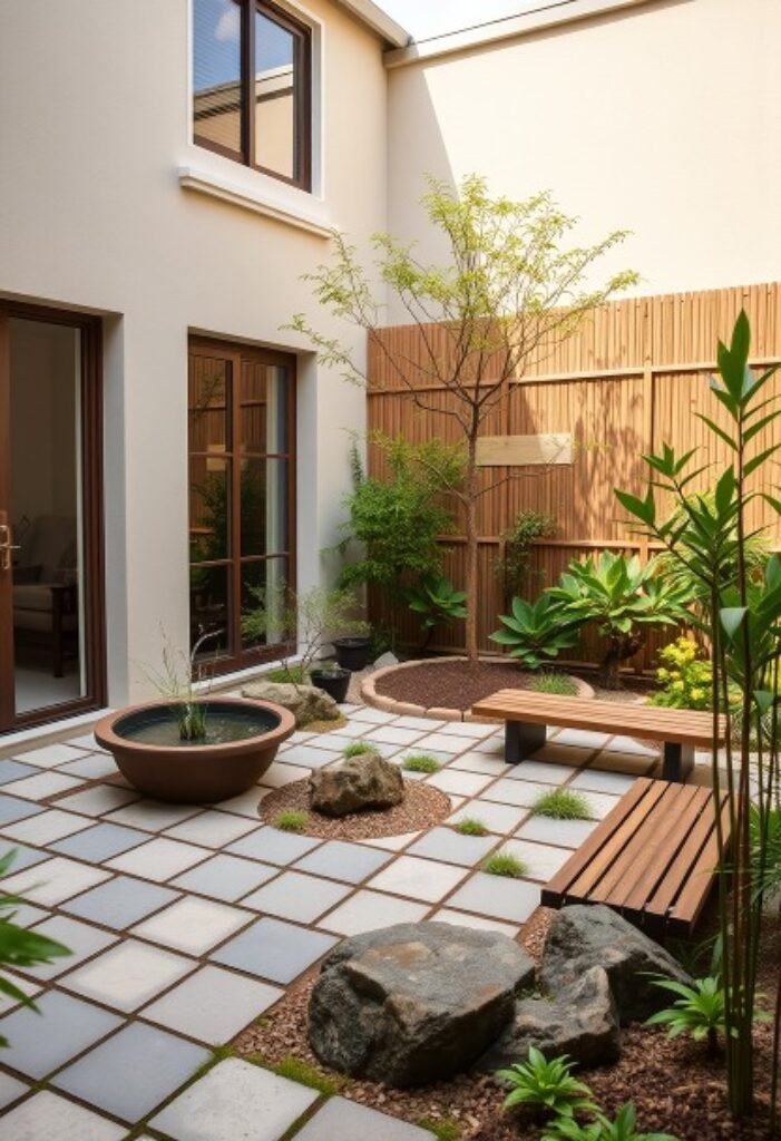 Zen Garden Courtyard - A Serene Sanctuary of Balance and Simplicity