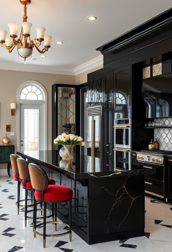 Art Deco Kitchen with Bold Geometric Patterns