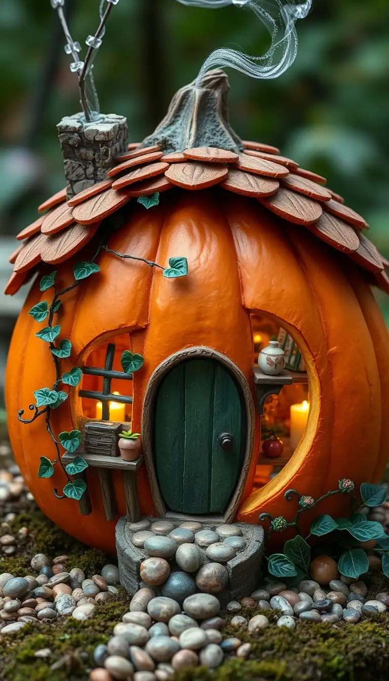 Cottage Pumpkin Hideaway fairy house Idea