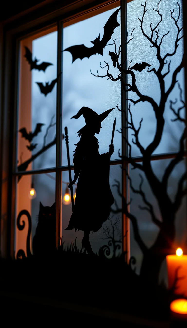 Creepy Window Silhouettes Easy Halloween Decorations