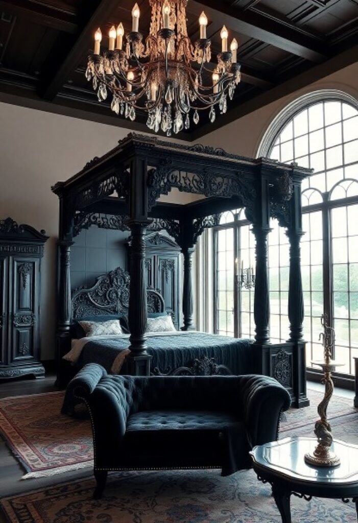 Dark Opulence Bedroom - Luxurious Gothic Comfort