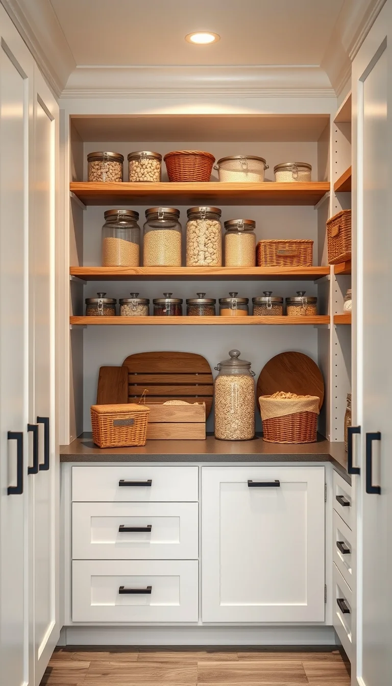 Farmhouse-Inspired Pantry with a Touch of Luxury pantry organization ideas 2