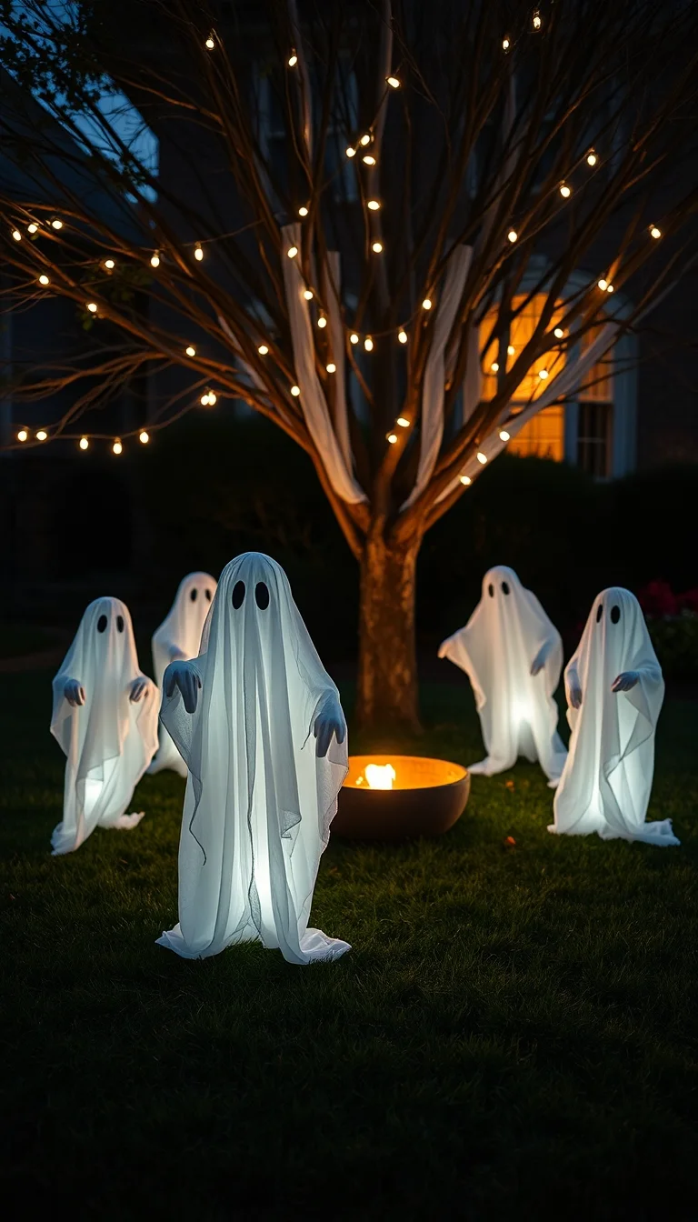 Ghostly Lawn Apparitions Easy Halloween Decorations