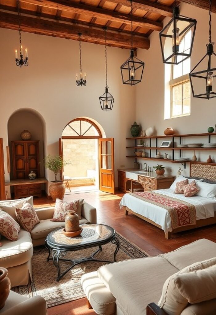 Mediterranean Loft with Sunwashed Tones and Arched Accents