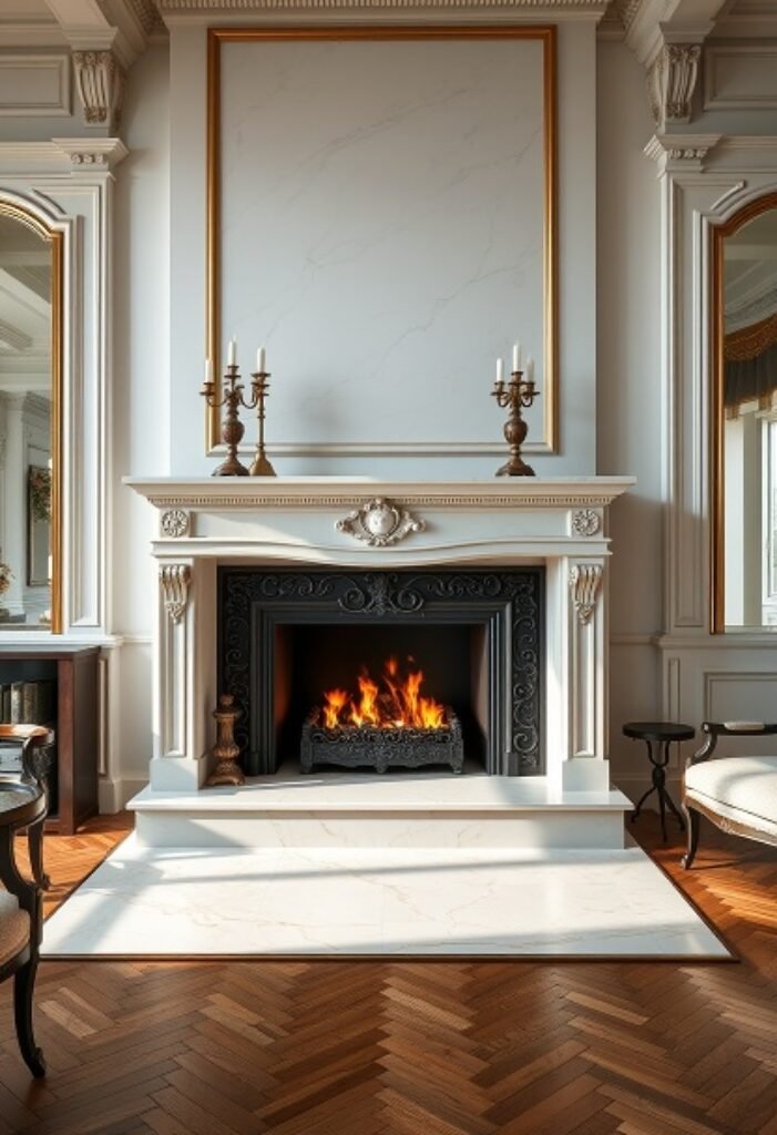 Modern Victorian Cast-Iron Fireplace – Where Classic Opulence Meets Contemporary Design