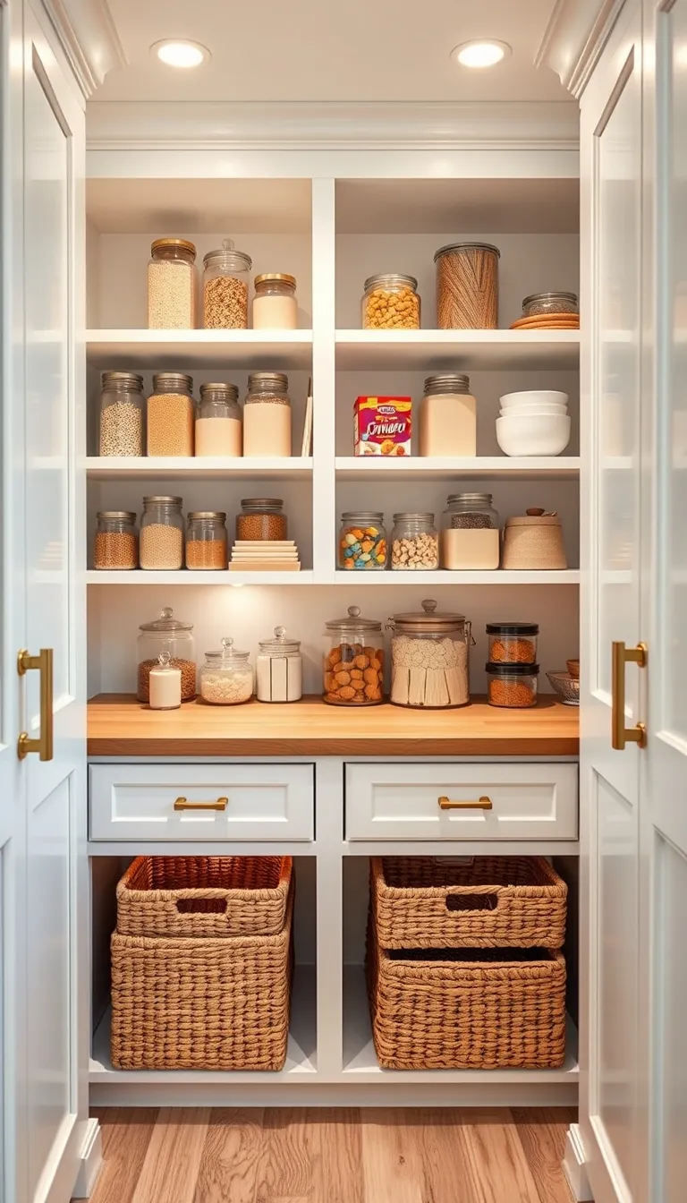 Modern Whitewashed Pantry with Warmth Pantry organization idea