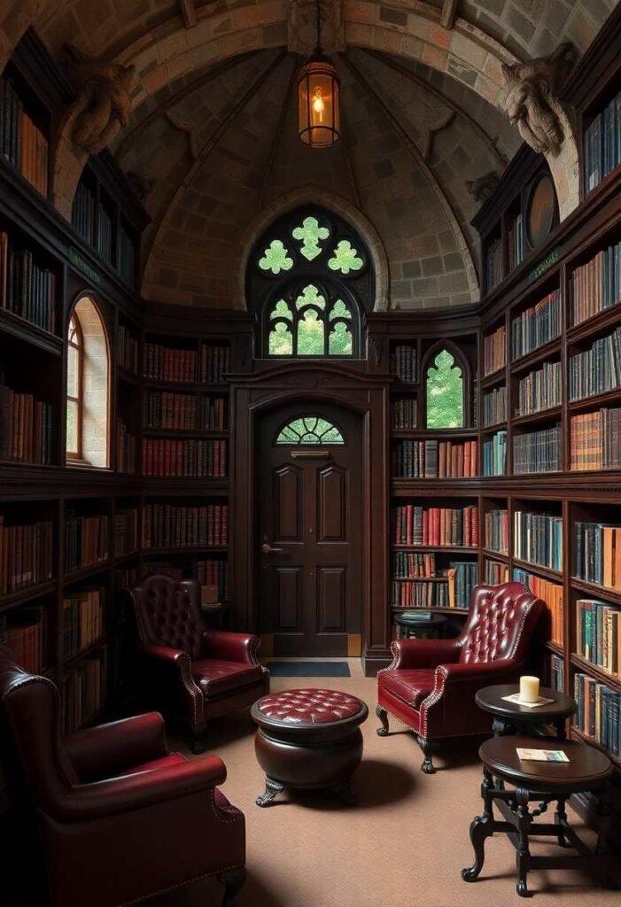 Neo-Gothic Library - A Sanctuary of Knowledge