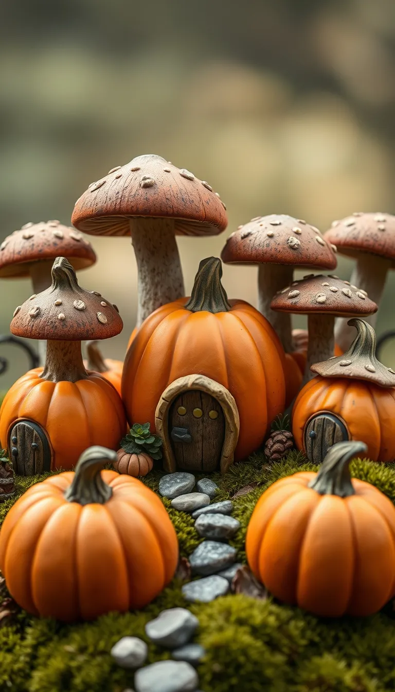 Pumpkin Mushroom Village fairy house Idea