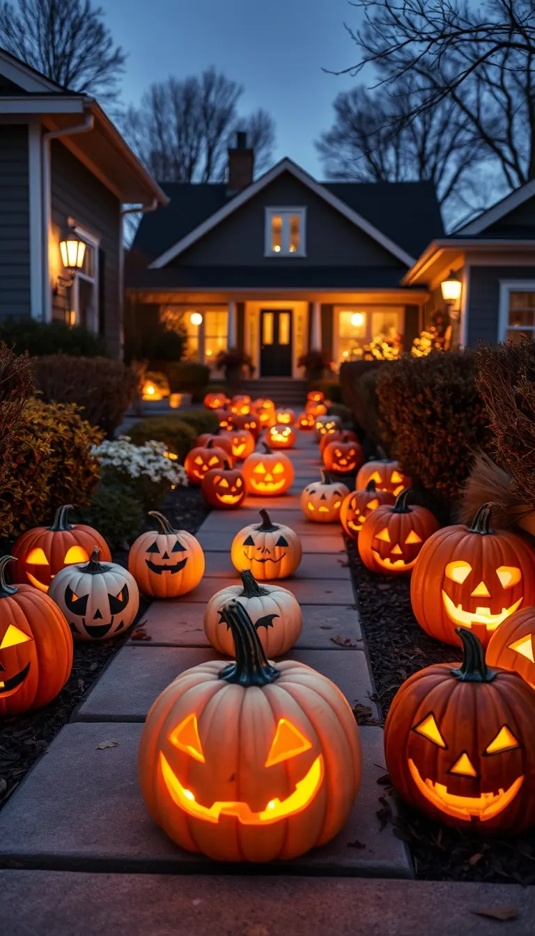 Pumpkin Pathway Lighting Easy Halloween Decorations