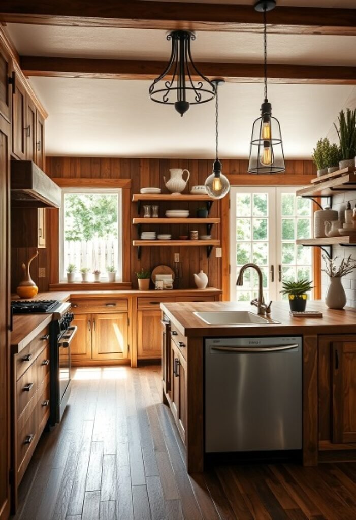 Rustic Farmhouse Kitchen with Eco-Friendly Materials