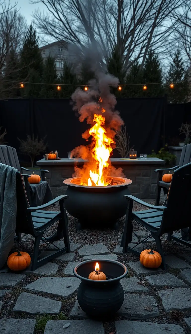 Spooky Fire Pit Gathering Easy Halloween Decorations