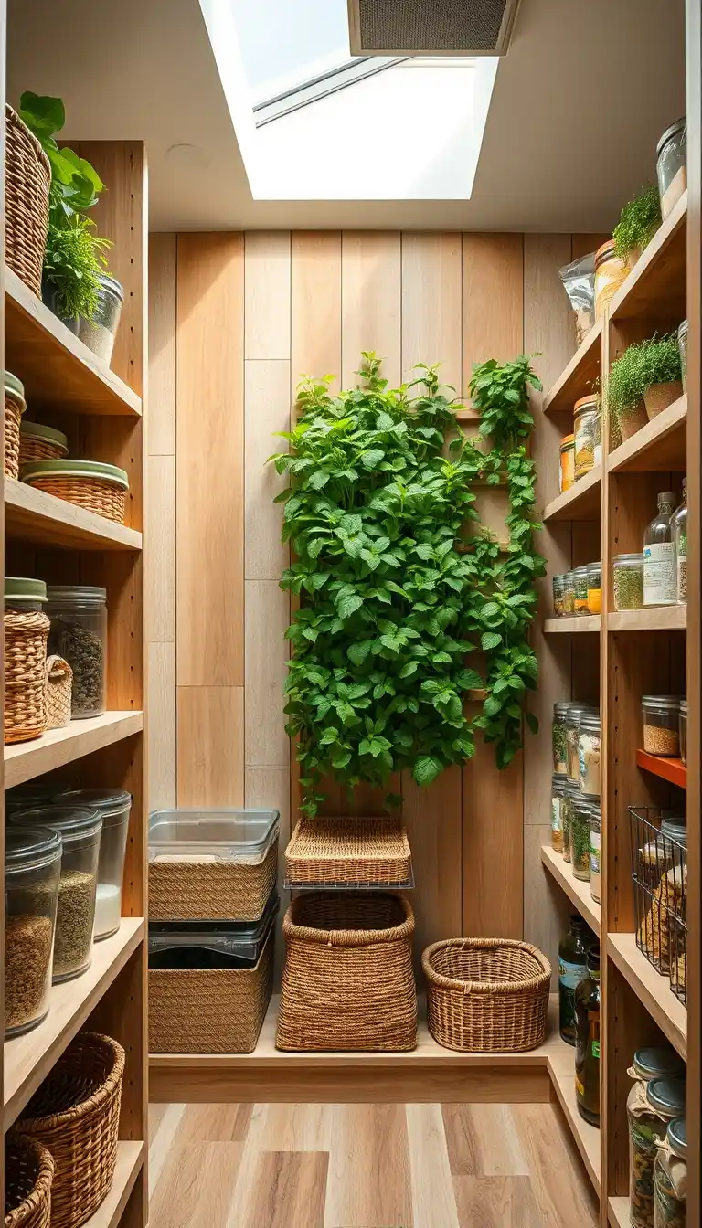 Sustainable Green Pantry with Eco-Friendly Features pantry organization ideas