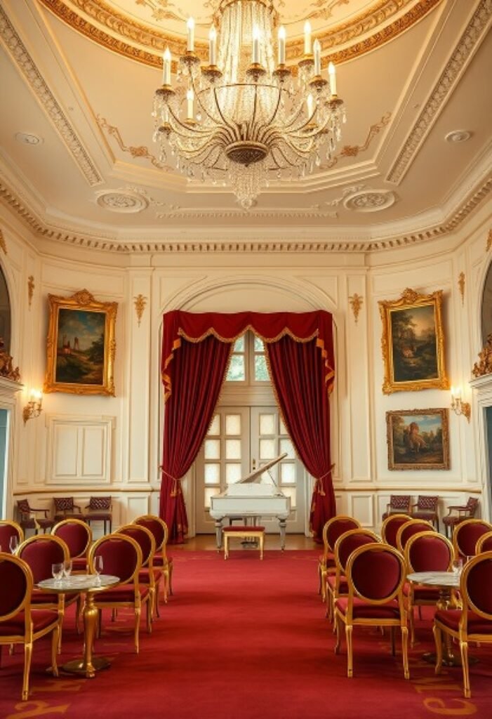 Victorian Ballroom with Gilded Elegance – A Grand Space for Celebrations and Refinement