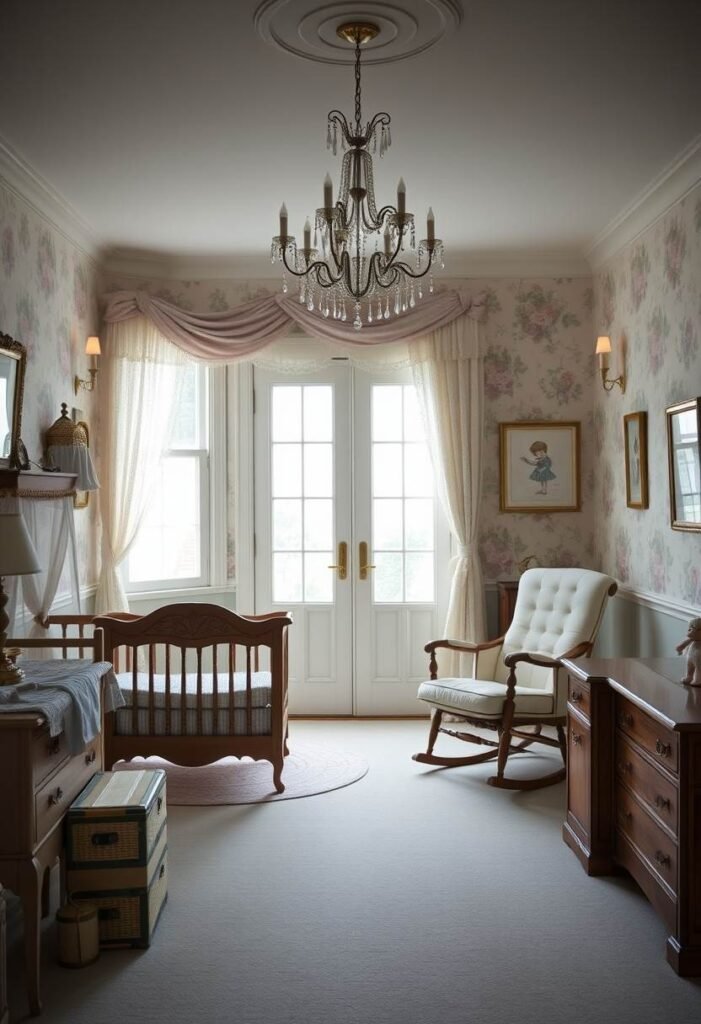 Victorian Children’s Nursery with Whimsical Details – A Space for Tender Moments and Playful Charm