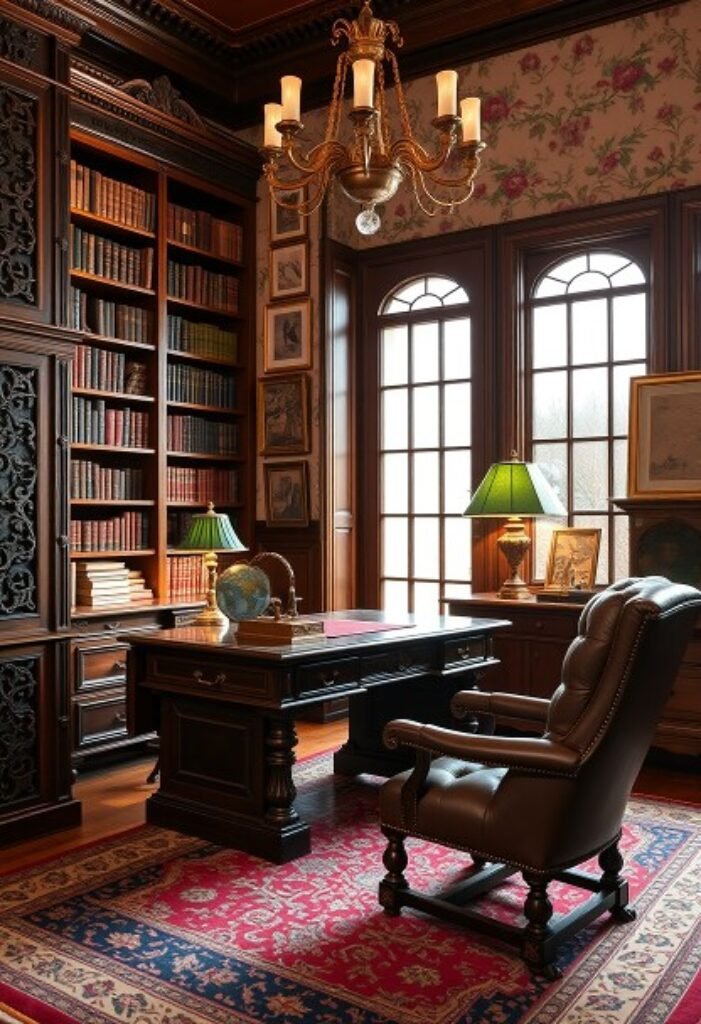 Victorian Library and Study - A Timeless Sanctuary for the Avid Reader