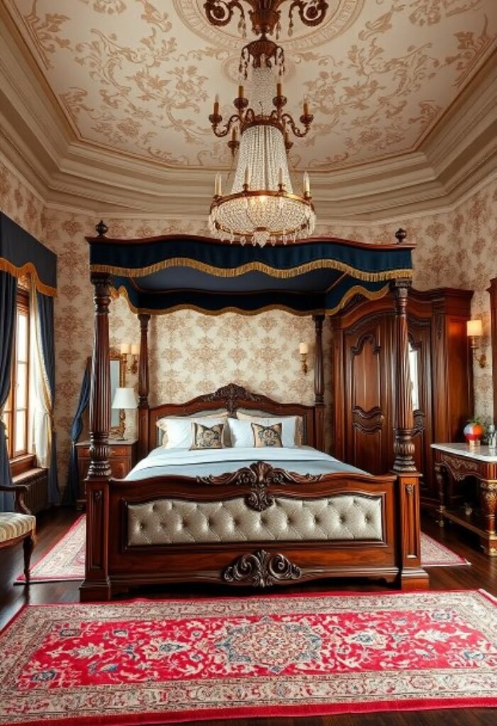 Victorian Master Bedroom with Opulence and Comfort – An Embodiment of Luxurious Living