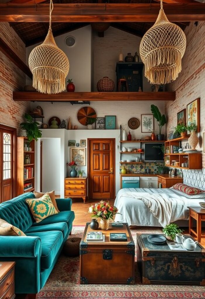 Vintage Bohemian Loft with Eclectic Charm