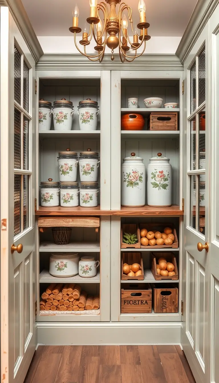 Vintage French Country Pantry pantry organization ideas