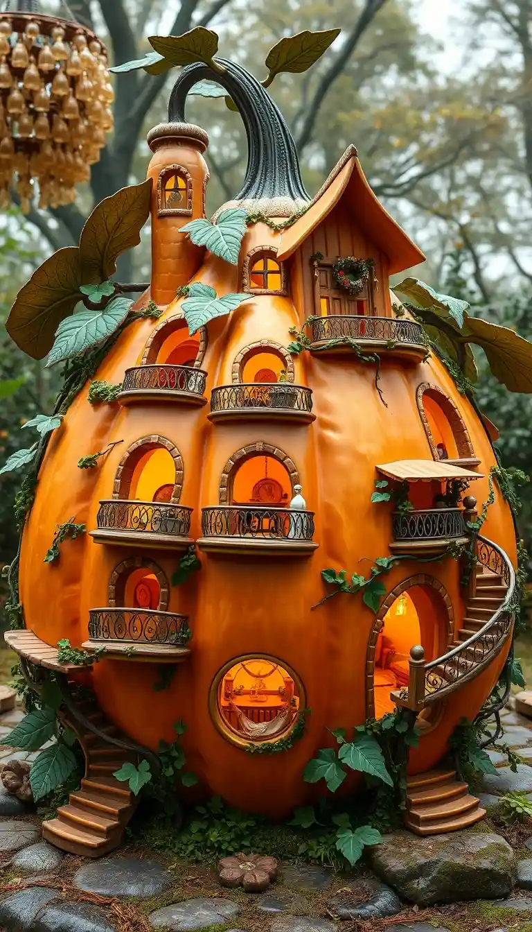 Whimsical Gourd Mansion house idea 