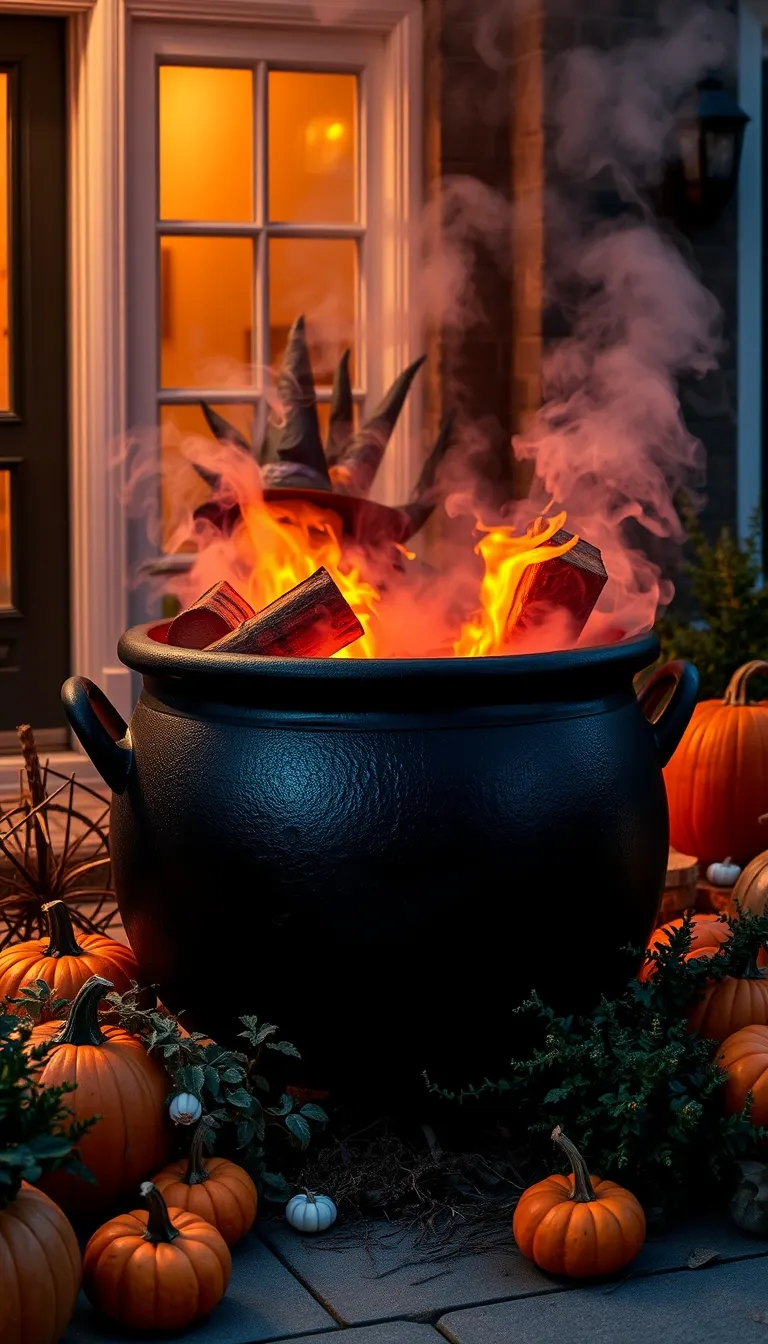 Witch’s Cauldron on Fire Easy Halloween Decorations