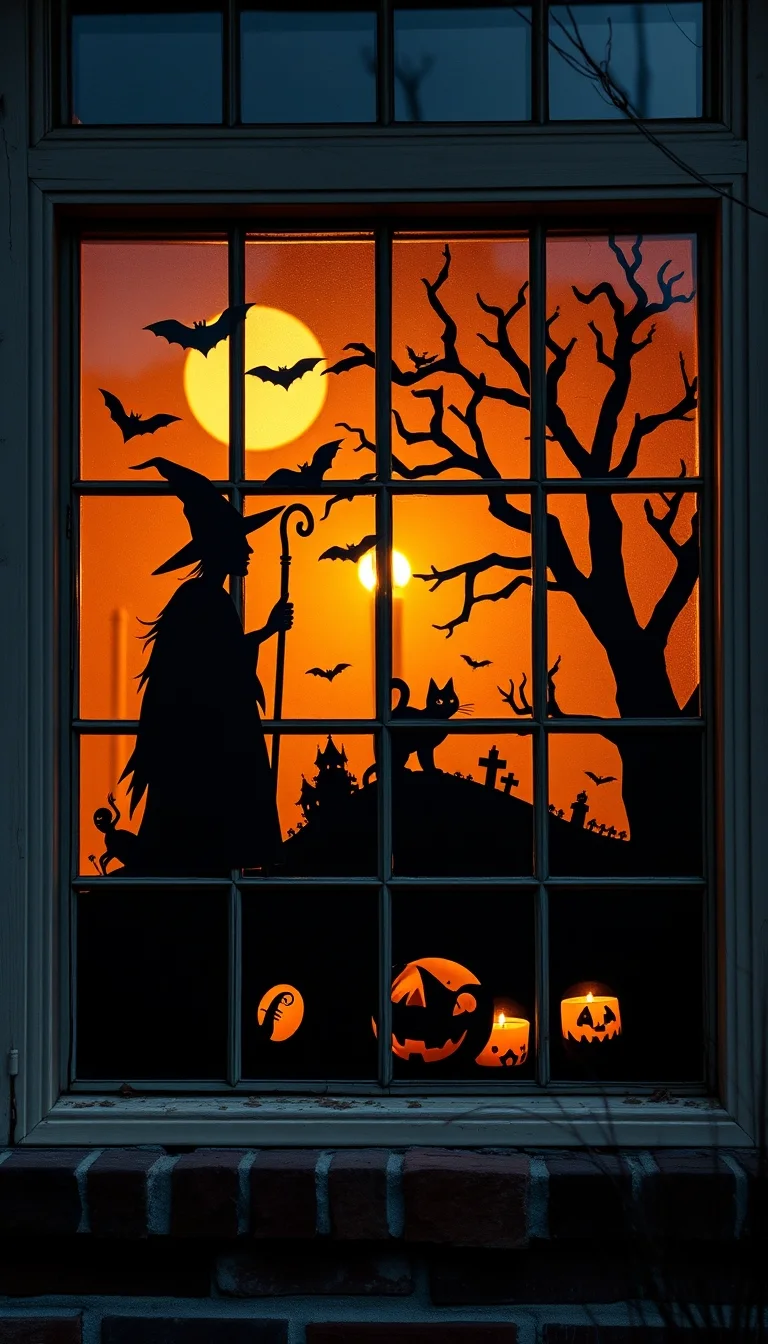 Creepy Window Silhouettes Easy Halloween Decorations 2