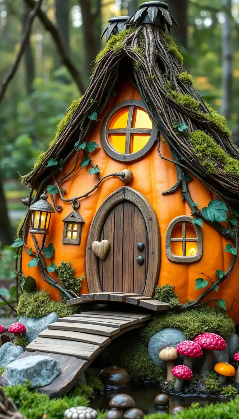 Enchanted Woodland Pumpkin House fairy Idea 2