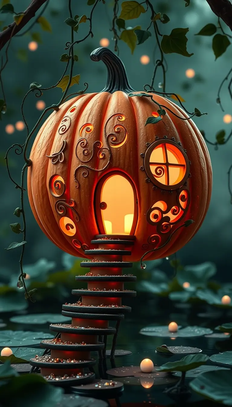 Floating Pumpkin Lantern fairy Home idea 2