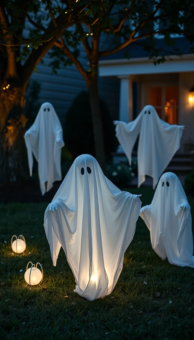 Ghostly Lawn Apparitions Easy Halloween Decorations 2