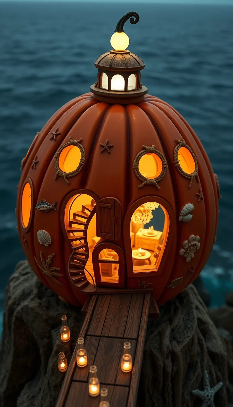 Pumpkin Lighthouse by the Sea idea 2