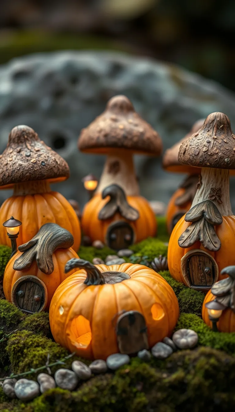 Pumpkin Mushroom Village fairy house Idea 2