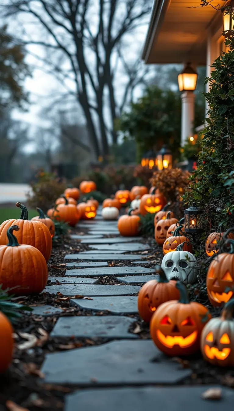 Pumpkin Pathway Lighting Easy Halloween Decorations