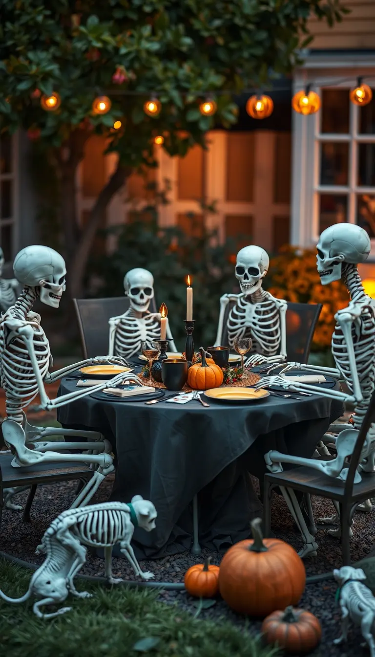 Skeleton Garden Party Easy Halloween Decorations 2