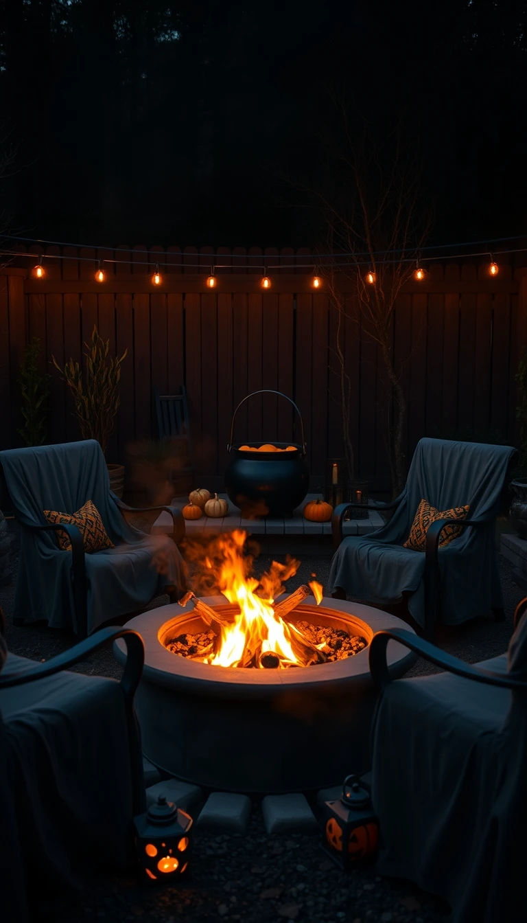 Spooky Fire Pit Gathering Easy Halloween Decorations 2