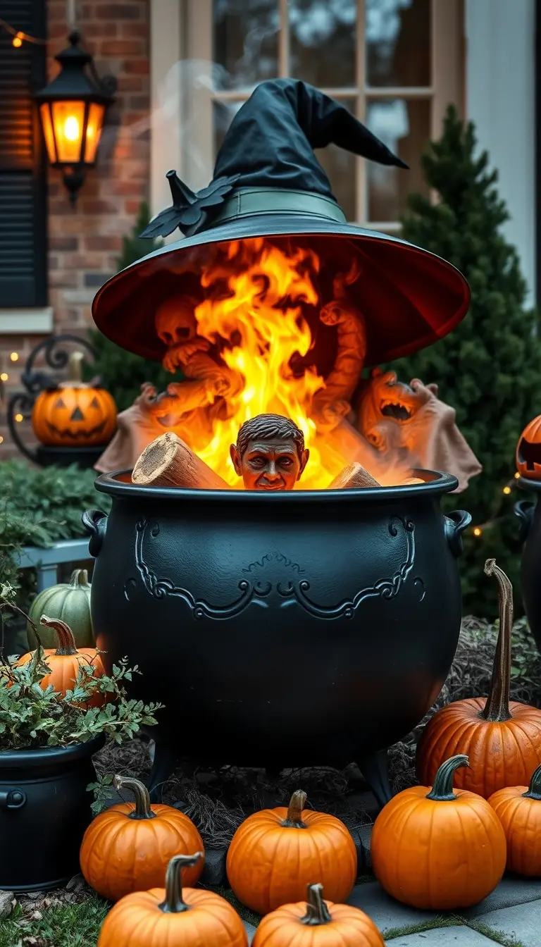 Witch’s Cauldron on Fire Easy Halloween Decorations 2
