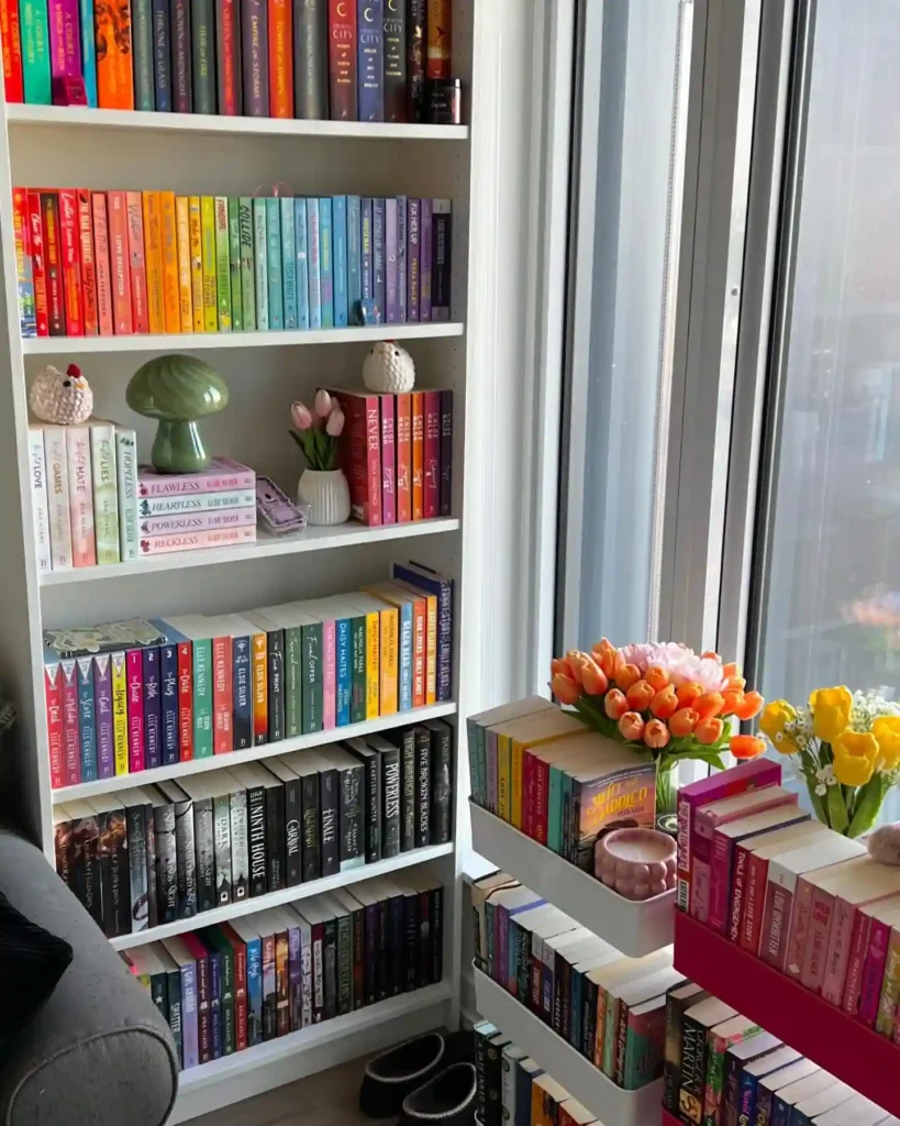 A Bookish Delight: Vibrant & Practical Reading Corner idea2