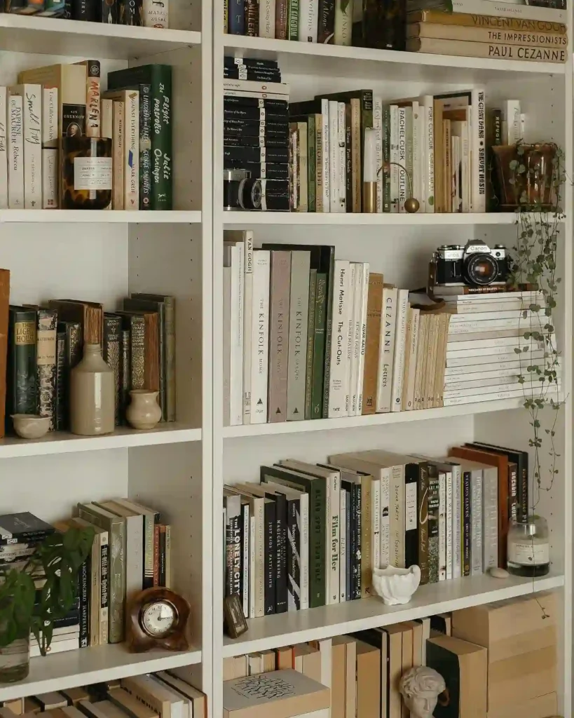 Vintage Minimalist Shelf Display: A Calm, Curated Space idea1