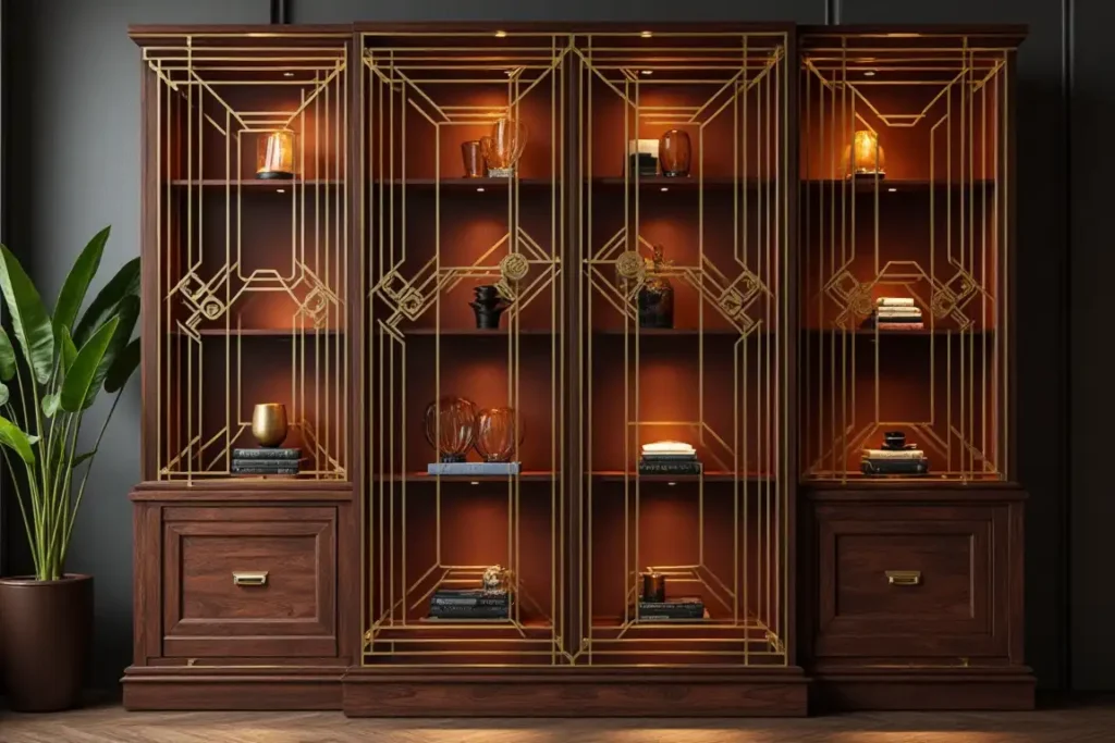 Art Deco Elegance with Geometric Glass Panes idea 1