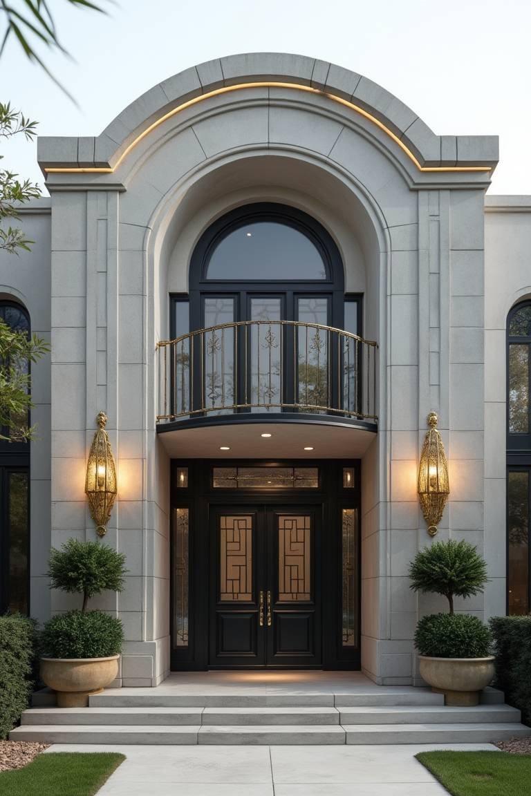 Art Deco Revival Facade - Glamour with a Modern Gray Twist